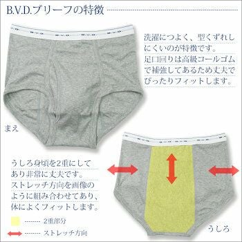 B.V.D.GOLD 天ゴムカラースタンダードブリーフ 2枚セット(M/L)G042-2P