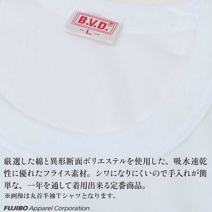 BVD GOLD 吸水速乾フライス 丸首半袖Tシャツ （M/L） GF073-2P