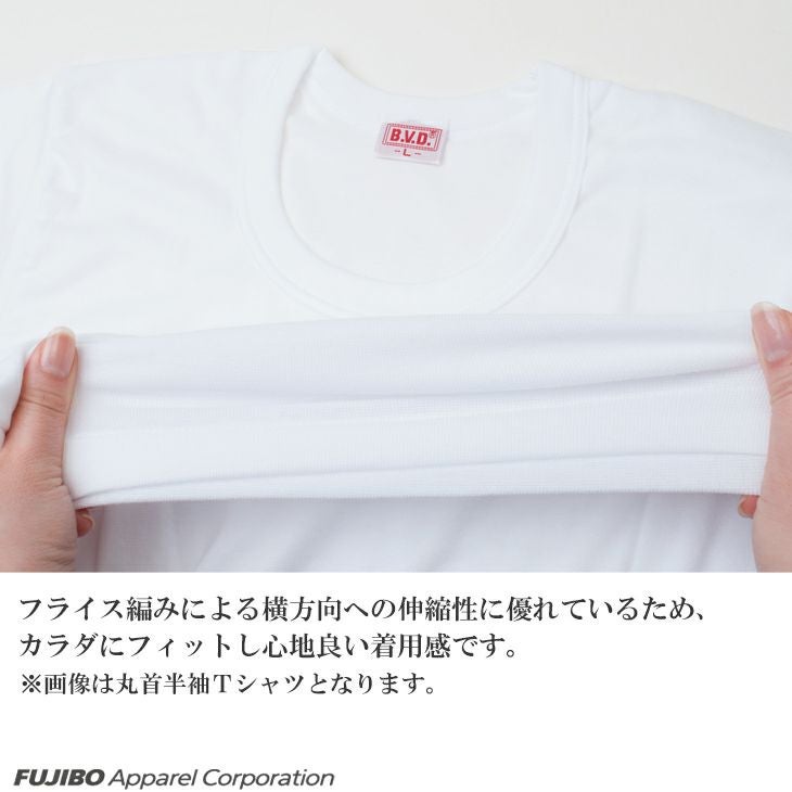 BVD GOLD 吸水速乾フライス 丸首半袖Tシャツ （M/L） GF073-2P