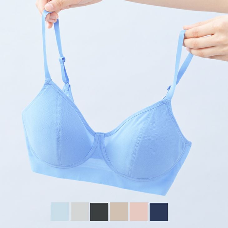 BVD 涼ブラ ホック付き 吸水速乾 軽い ムレにくい 涼しいブラ(M/L/LL