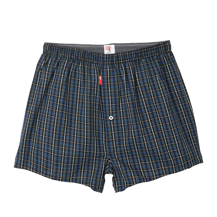 BVD 先染 トランクス チェック ストライプ 前開き 綿100％ (M/L/LL