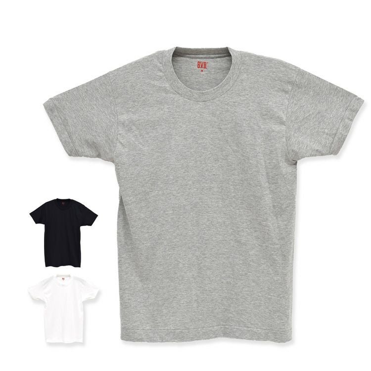 B.V.D. 綿100％天竺 PACK クルーネック半袖Tシャツ （M/L/LL） EC103
