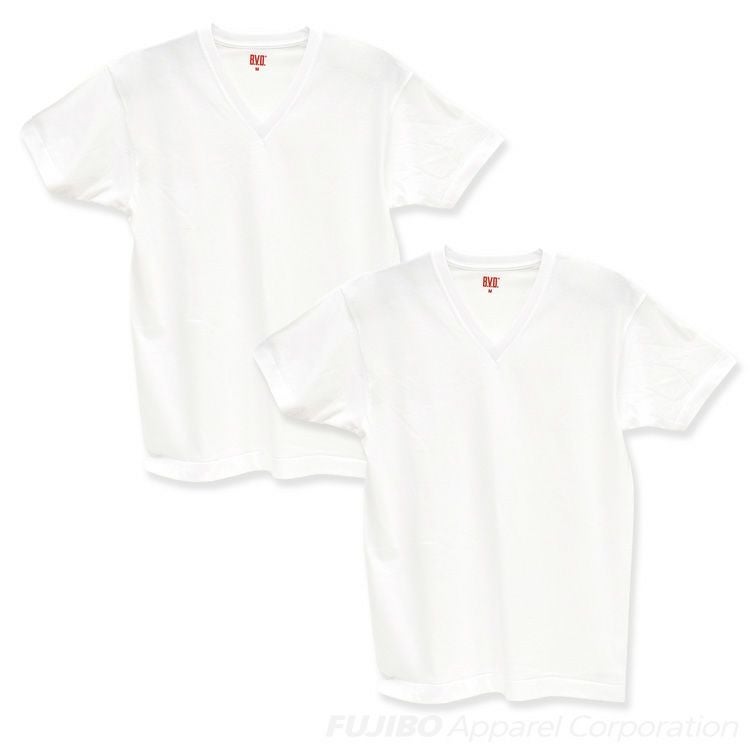 B.V.D. 綿100％天竺 PACK Vネック半袖Tシャツ （M/L/LL） EC104-2P