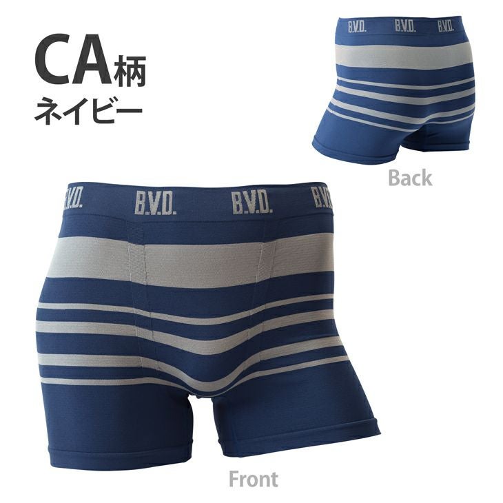 BVD ボクサーパンツ 立体成型 ソフトフィット ボーダー 前とじ （M/L
