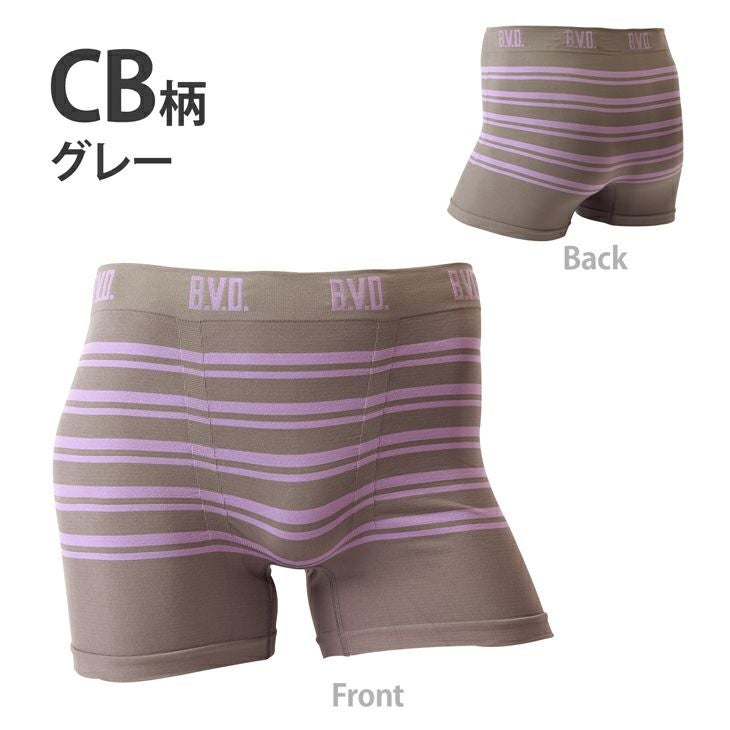 BVD ボクサーパンツ 立体成型 ソフトフィット ボーダー 前とじ （M/L