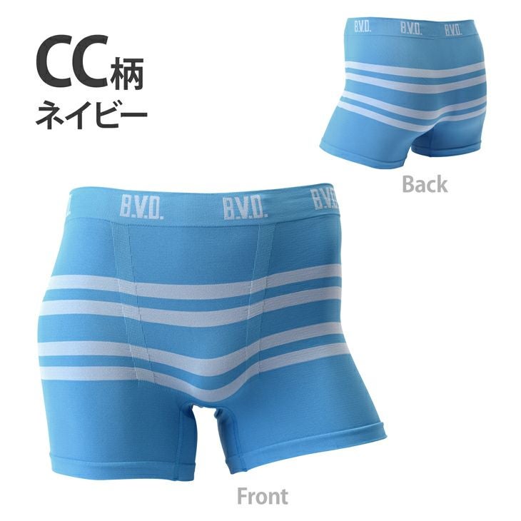 BVD ボクサーパンツ 立体成型 ソフトフィット ボーダー 前とじ （M/L