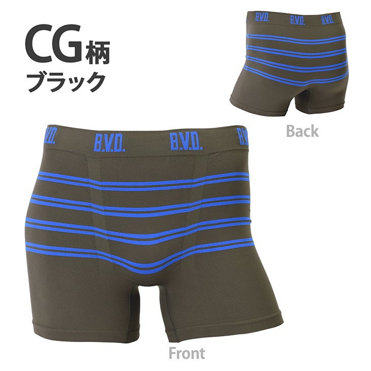 BVD ボクサーパンツ 立体成型 ソフトフィット ボーダー 前とじ （M/L