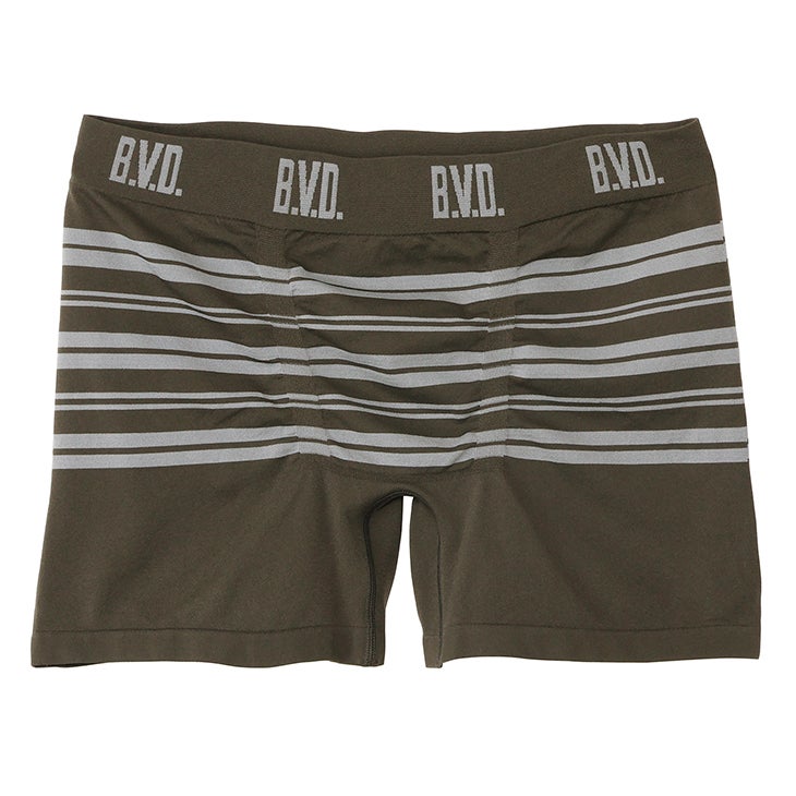 BVD ボクサーパンツ 立体成型 ソフトフィット ボーダー 前とじ （M/L