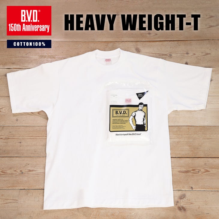 150周年企画】HEAVY WEIGHT ボースンネックTシャツ 綿100％(M/L/XL