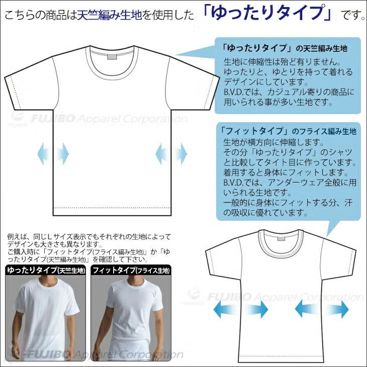 お得な3枚組＋吸水速乾 B.V.D. クルーネック半袖Tシャツ【M/L/LL